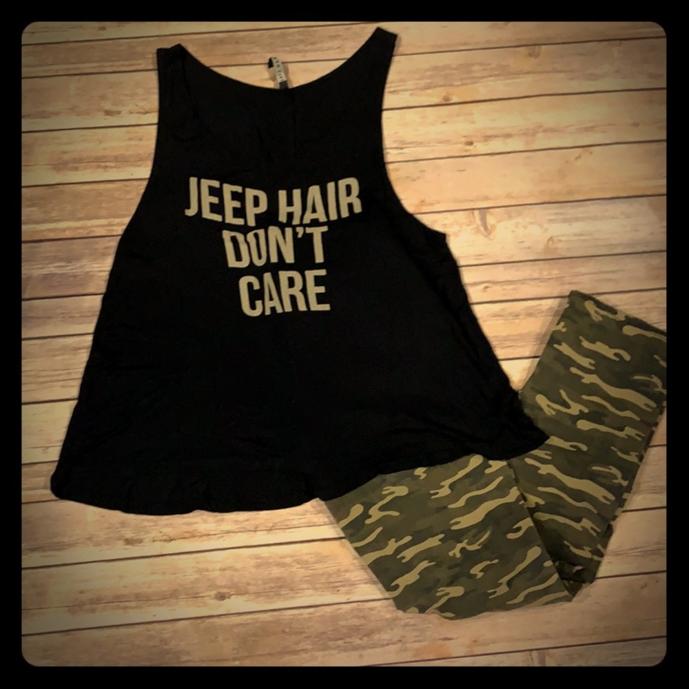 Jeep Hair Din’t Care Tank Top Loose Fit Size Large